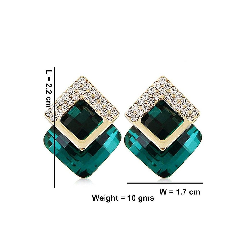 Shining Diva Fashion Latest Italian Designer 18k Gold Plated Crystal Earrings For Women and Girls