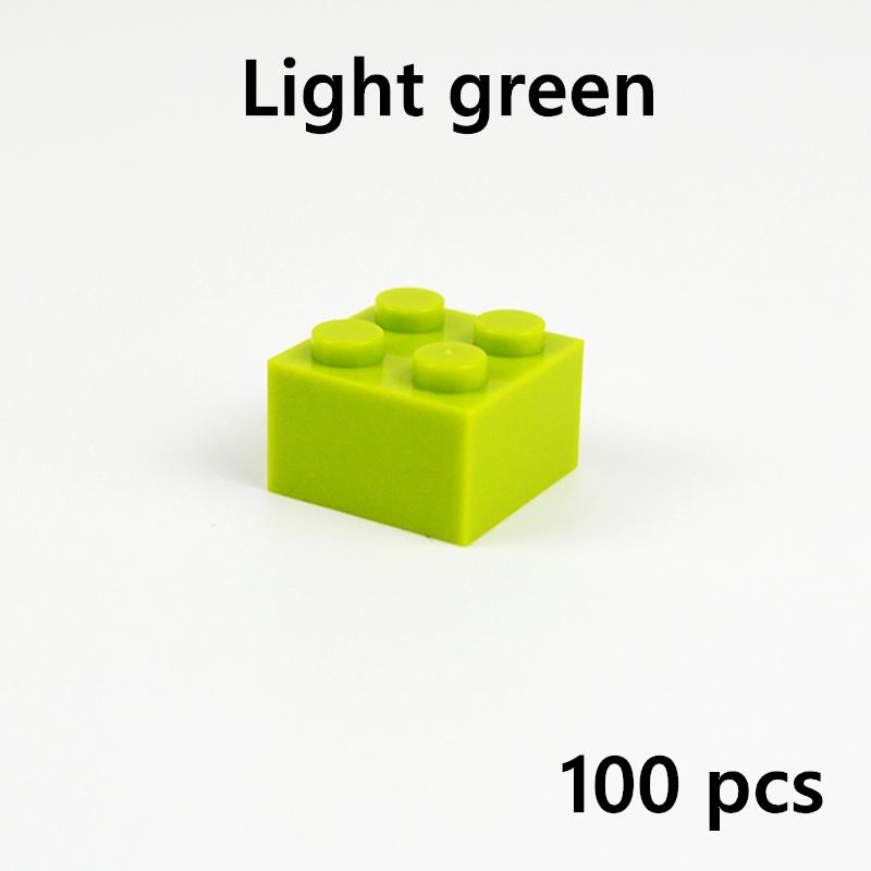 100pcs DIY Building Blocks 3003 Figures Thick Bricks 2x2 Dots Educational Creative Size Compatible With ing Plastic Toy