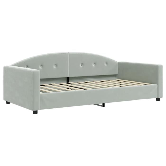 VidaXL Daybed with Mattress Light Grey 100x200 Cm Velvet 3197284