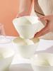 Set of 6 Cream-Colored 5-Inch Creative Rice and Soup Bowls - New Trendy Design