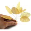 E-outstanding Silk Leaf 200PCS Golden Artificial Leaves DIY Corsage Boutonniere Accessory for DIY Wedding Party Decor