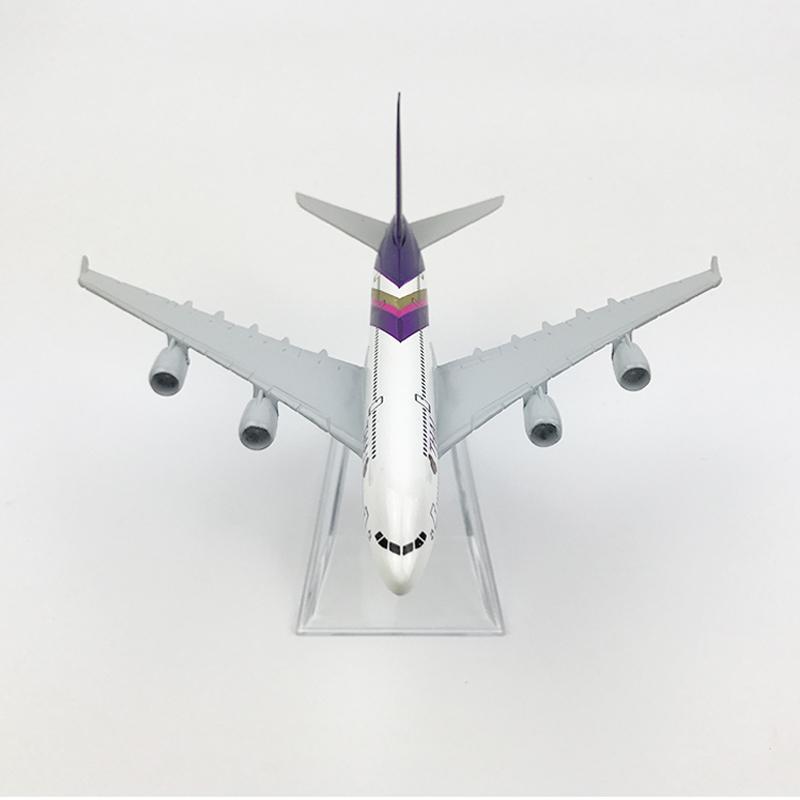 Maßstab 1/400 16cm Thai Airways Airbus A380 Airways Flugzeugmodell Flugzeug Diecast Metallflugzeuge