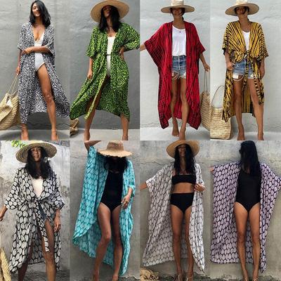 Rayon Tie-Dye Cardigan Beach Dress - Bikini Cover-Up & Sun Protection for Vacation