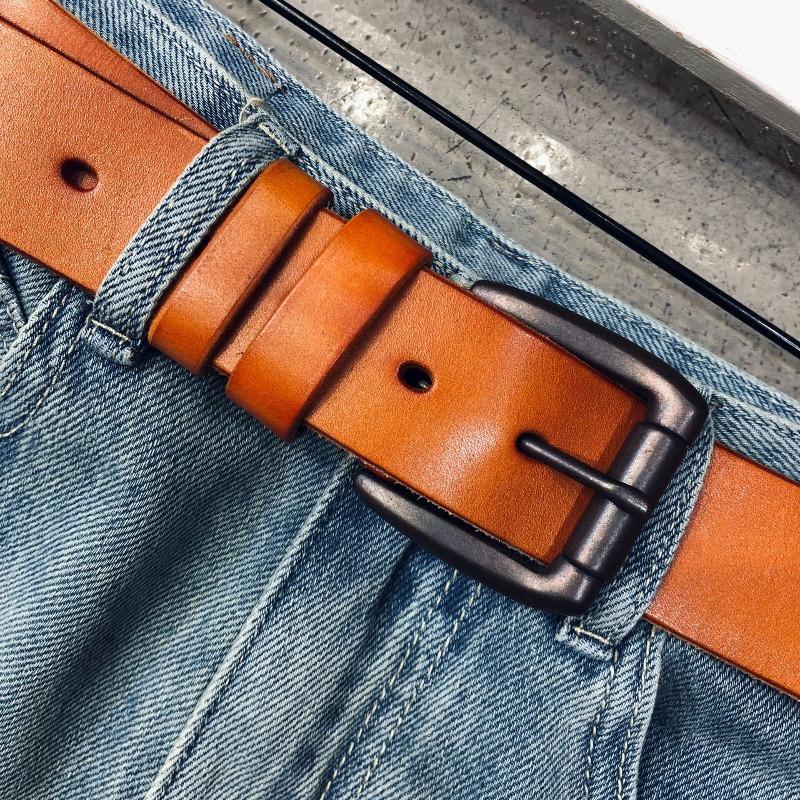 

Genuine leather belt - men s handmade top grain vegetable-tanned washed cowhide 4.0cm wide. adjustable length, includes tool kit, vintage style верблюд