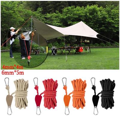 1PC 4/5M Portable Adjustable Fix Tent High Strength Fast Release Pulley Camping Rope