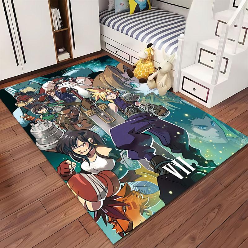 Fantasy VII Inspired Character Art suitable as a non-slip mat for the living room or bedroom sofa
