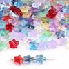 8Mm Gradual Change Three-Dimensional Pentagram Glass Beads Gold-Painted Stars Loose Beads Diy String Beads Antique Hairpin Necklace Accessories