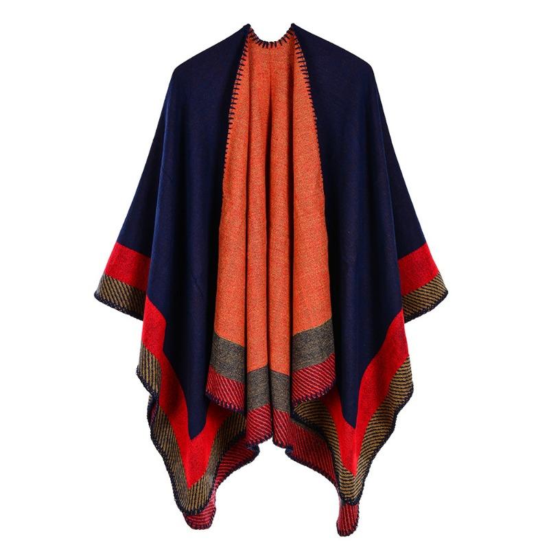 New jacquard frame geometric warm shawl autumn and winter scarf lengthened thickened cape cape