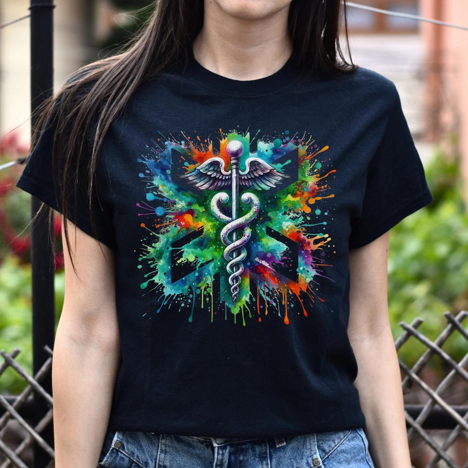 Vibrant Medical sign Color Splash Unisex T-shirt CNA Black Navy Dark Heather XL