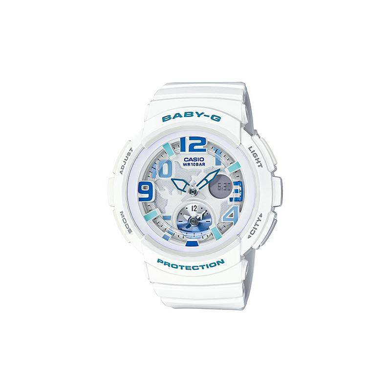 

Casio BABY-G Theme Series Beach Concept Aircraft Modeling Earth Blue Summer Fresh Large Scale Waterproof Sports Quartz Movement Japanese BGA-190-7B білий