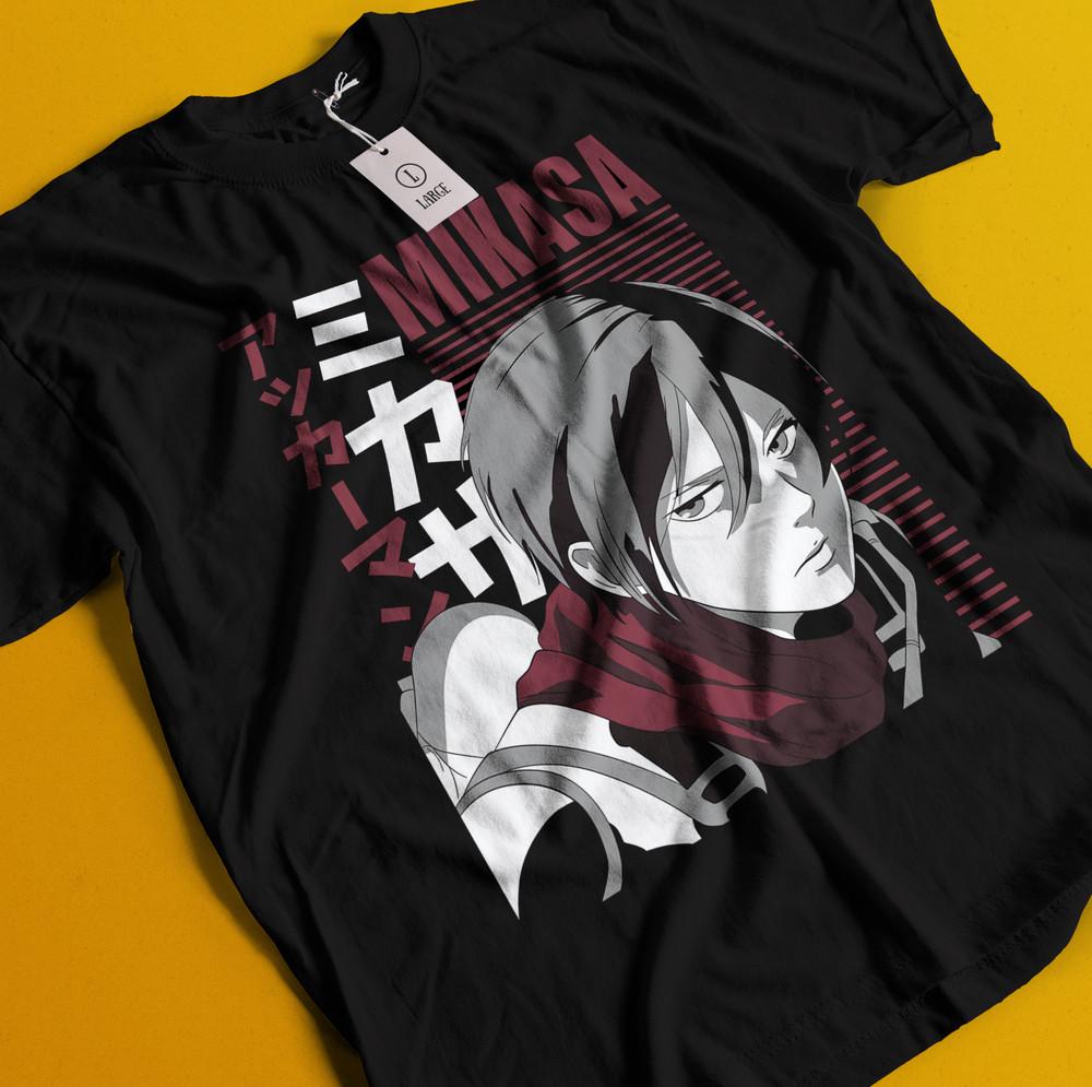 

Футболка Атака Титанов Микаса Футболка Эрен Леви Футболка АОТ Эрвин Ханге Армин Футболка XL