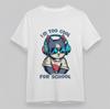 Men's T-shirt With Cat Wearing Headphones Graphic White 100% Cotton Oversize Top