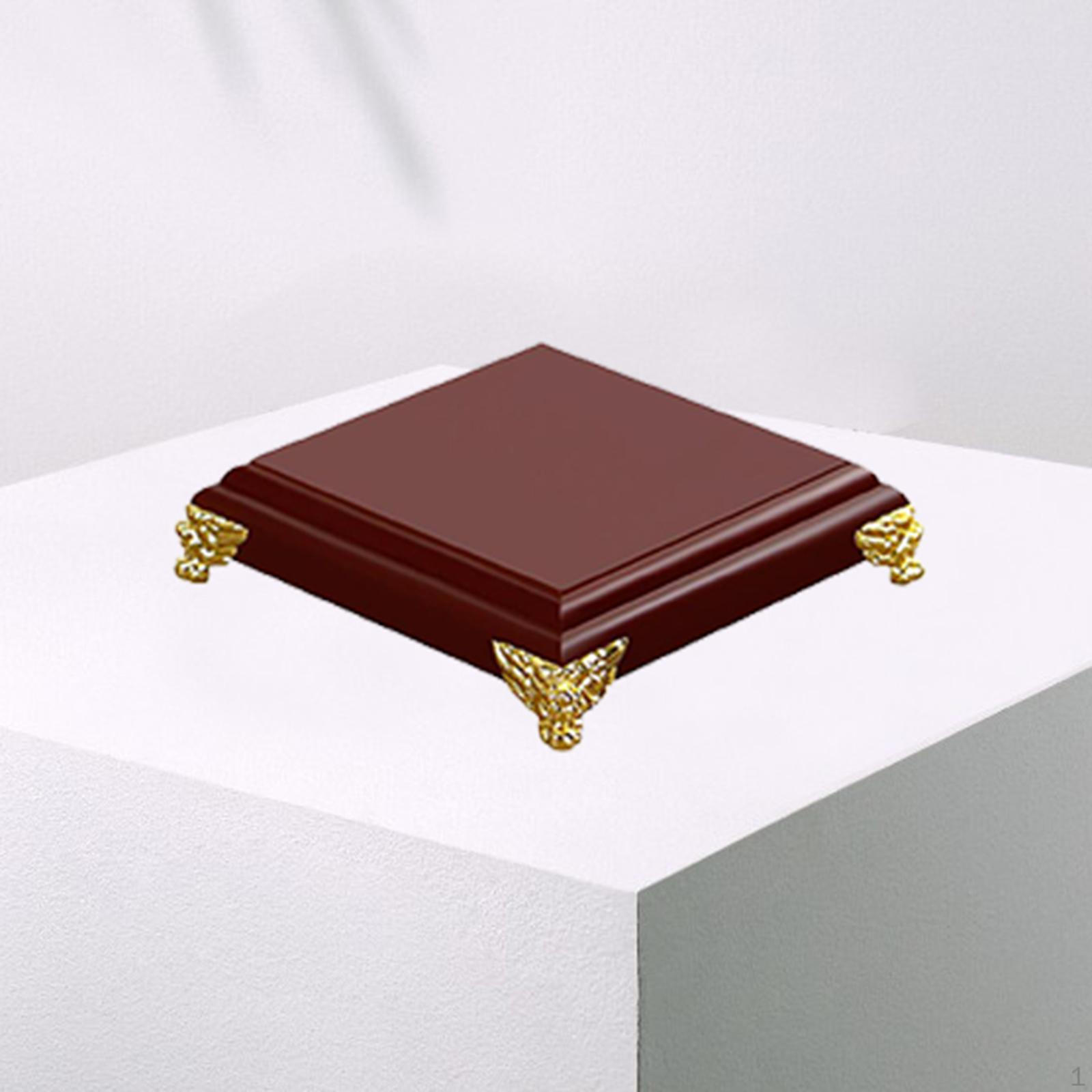 Элегантная деревянная подставка для домашнего декора 9.5x9.5x3.5cm