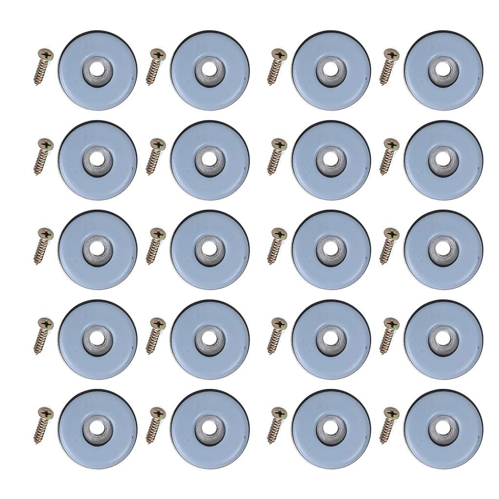 20 Bucăți Glisoare din Plastic pentru Mobilă cu Șuruburi Reutilizabile pentru Picioare de Scaun Protecție pentru Parchet din Lemn Pad Glisant Robust