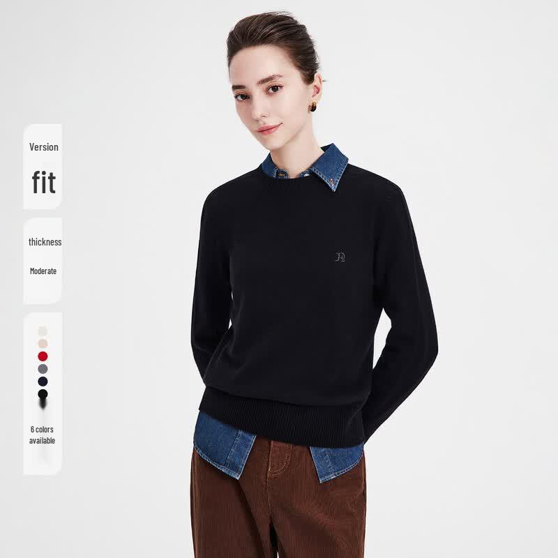 Navigare 2026 A/W Women's 100% Wool Round Neck Sweater
