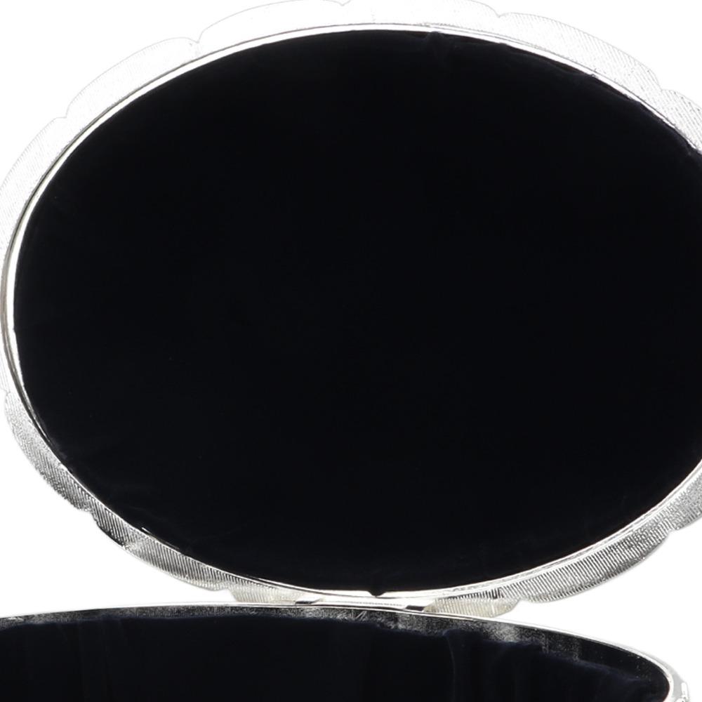White Color Antique Jewelry Organizer Oval Shape Enamel Jewelry Box For Earrings
