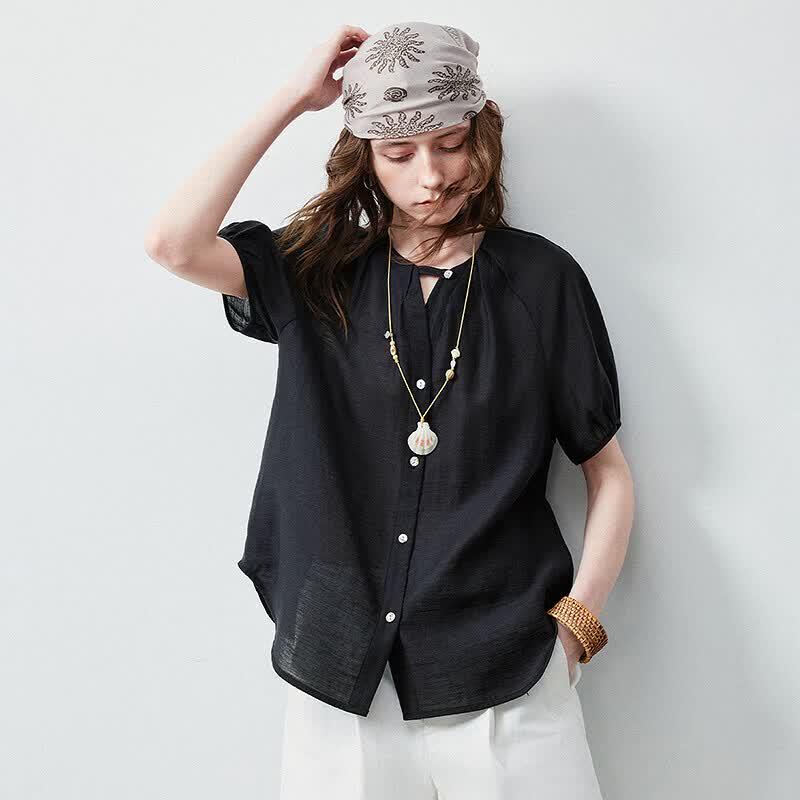 Women's Cooling Lyocell Blend V-Neck Blouse