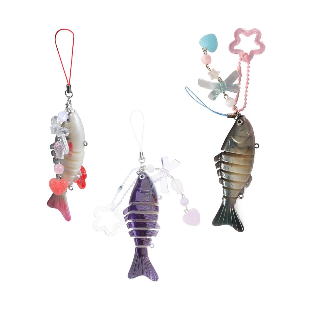 Lightweight Colorful Fish and Star Phone Holder Handmade Keychain Pendant Mobile Strap Decoration for Everyday Use