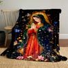 Holy Figure with Butterflies Blanket DesignFlannel Blanket for Bedroom, Living Room, Sofa, and Nap