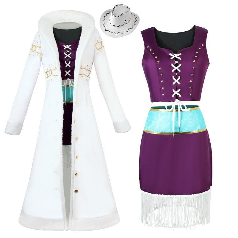 ONE PIECE Robin cosplay costume fur collar jacket onepiece Nicole Robin cosplay costume 2d