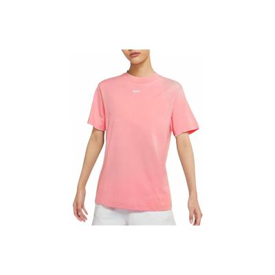 Solid Color Logo Embroidered Round Neck Breathable Short Sleeve T-Shirt Women Tops Pink DH4256-631