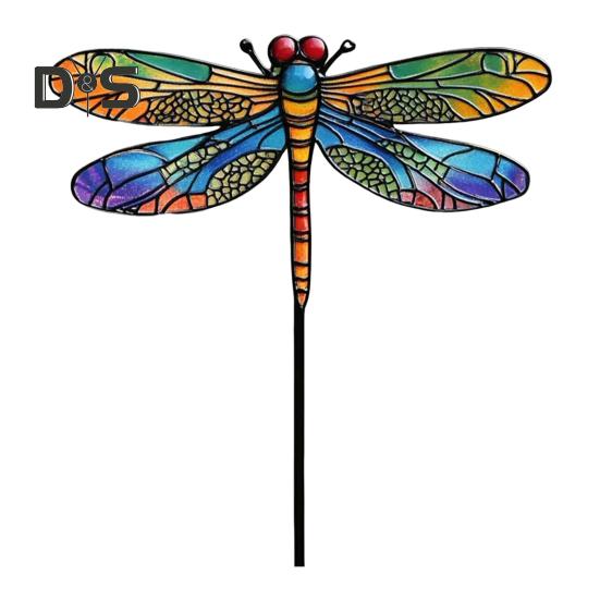 

Цветной колышек для насекомых, металлический колышек для пчел, садовый колышек для животных, птиц, улиток, колышек для растений, кашпо, цветочного горшка, оконного ящика, украшения для улицы Dragonfly
