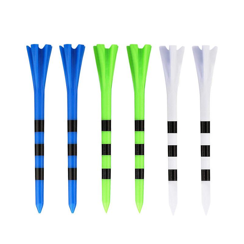 50Pcs Golf Tees Plastic Unbreakable 5 Prongs Head Tee With Stripe Markers 83Mm70Mm Long Ball Holder Low Friction Less Resistance