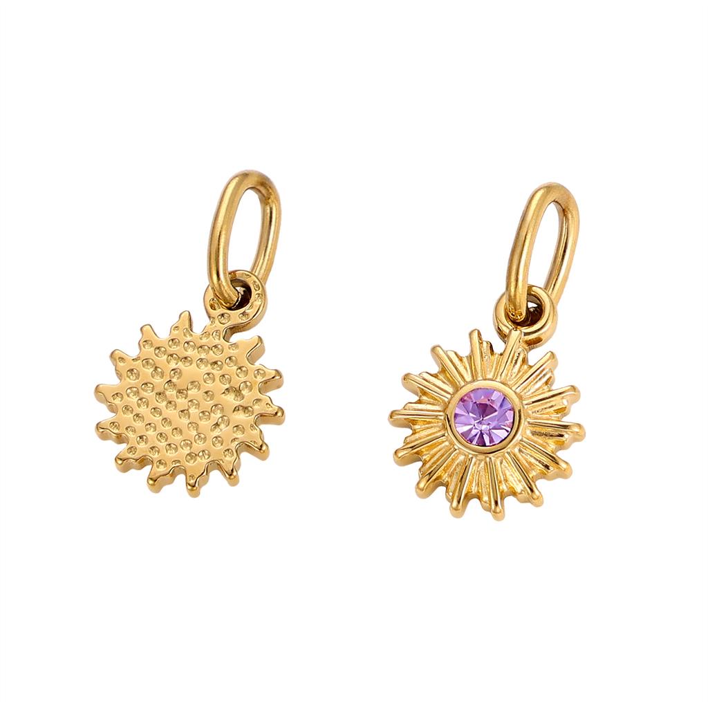 CARLIDANA Ins Style French Vintage Gold Color Sun Charms With Natural Stone Star Shine Stainless Steel DIY Fashion Jewelry