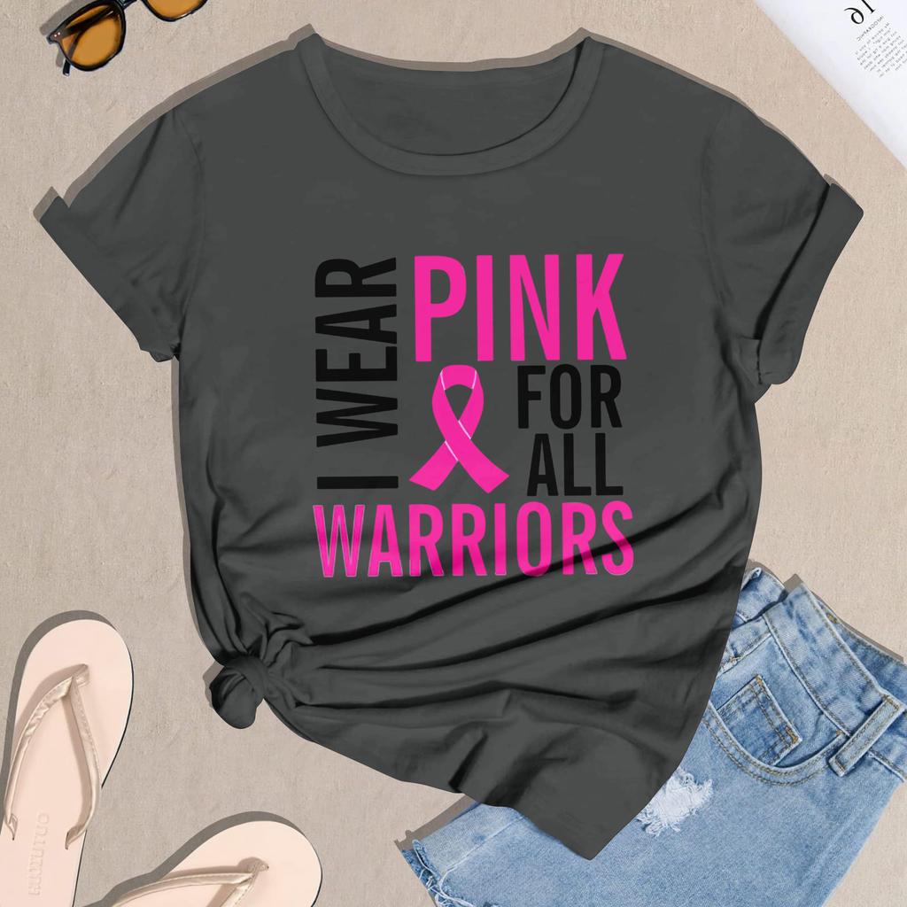 Women's Casual Halloween Breast Print T-Shirt Round Neck Pullover Short Sleeve Top