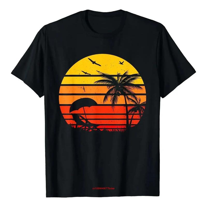 Camiseta Tropical Hot Retro Vintage Beach Sunset Palmera Si S разноцветный