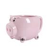 White Porcelain Ceramic Pink Piglet Coffee Cup Mug, Cartoon Animal 3D Relief Piglet Water Cup