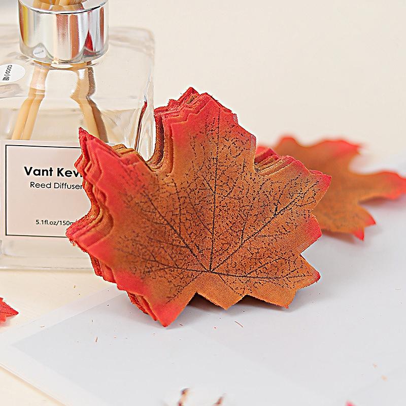 50-300Pcs Fall Artificial Maple Leaves Faux Silk Leaf For Thanksgiving Halloween Christmas Home Decor Wedding Party Supplies