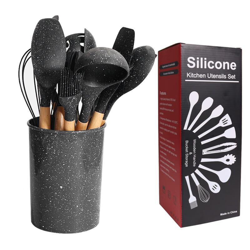 ZISIZ 12-teiliges gesprenkeltes Silikon-Küchenutensilien-Set