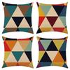 New Color Triangular Geometric Abstract Linen Pillowcase for Car Sofa Lumbar Pillow Cushion