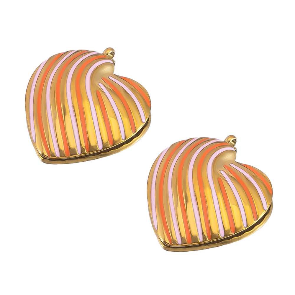 2pcs Stainless Steel Orange Enamel Retro Anklet Charm Bohemia Gold Plated Pendant Base for DIY Earring Necklace Jewelry Findings