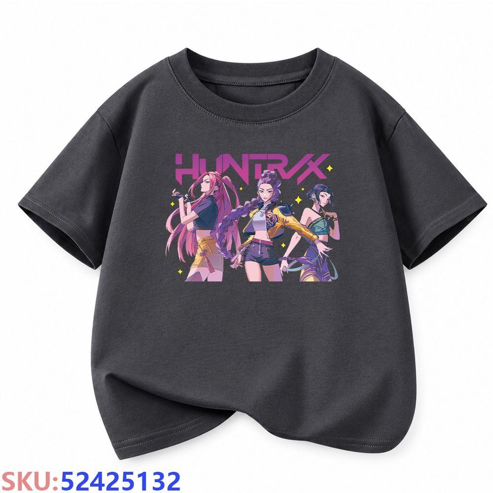 KPop Dämonenjäger Kinder-Cartoon-Print T-Shirt