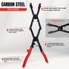 Long Reach Hose Clamp Pliers with Locking Mechanism, Extra Long Reach Hose Clamp Pliers for Hard-to-Reach Hoses