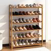 6-Tier Shoe Rack for Entryway, Natural Bamboo Wood Shoe Rack 24 Pairs Shoe Organizer Closet (26.77 x 9.84 x 35.43)(L x W x H)