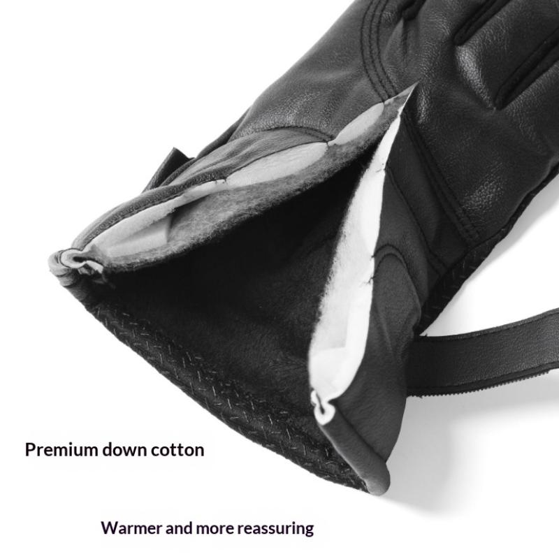 Men'S Winter Glove Thickened Fleece Lined Touchscreen Waterproof Windproof Cold Resistant Motorcycle Riding Outdoor Skiing Glove