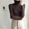 Autumn Winter Long Sleeved Turtleneck Pullover Sweater Solid Color Tops Slim Fit Women Knitted Sweaters Casual Simple Bottoming Shirt Female Clothing