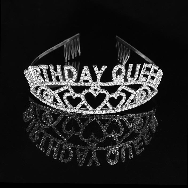 

Вечерняя тиара, корона с бриллиантом, повязка на голову с надписью «Королева», корона для волос, корона королевы, корона на день рождения