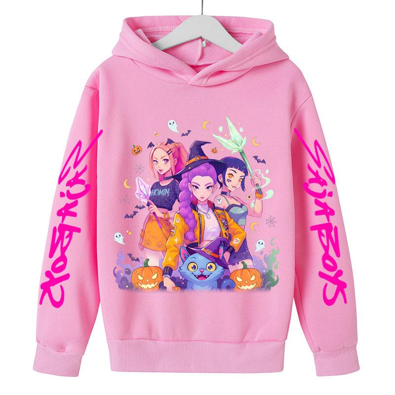 Movie New Kids K-Pop Demon Hunters Hooded Tops Toddler Girl Clothes KPop Demon Hunters Hoodie Girls Fashion Casual Sweatshirt