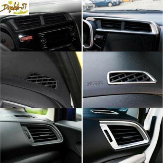 Silver Front Dashboard Air Vent Outlet Cover Trim For Honda Fit Jazz 2014-