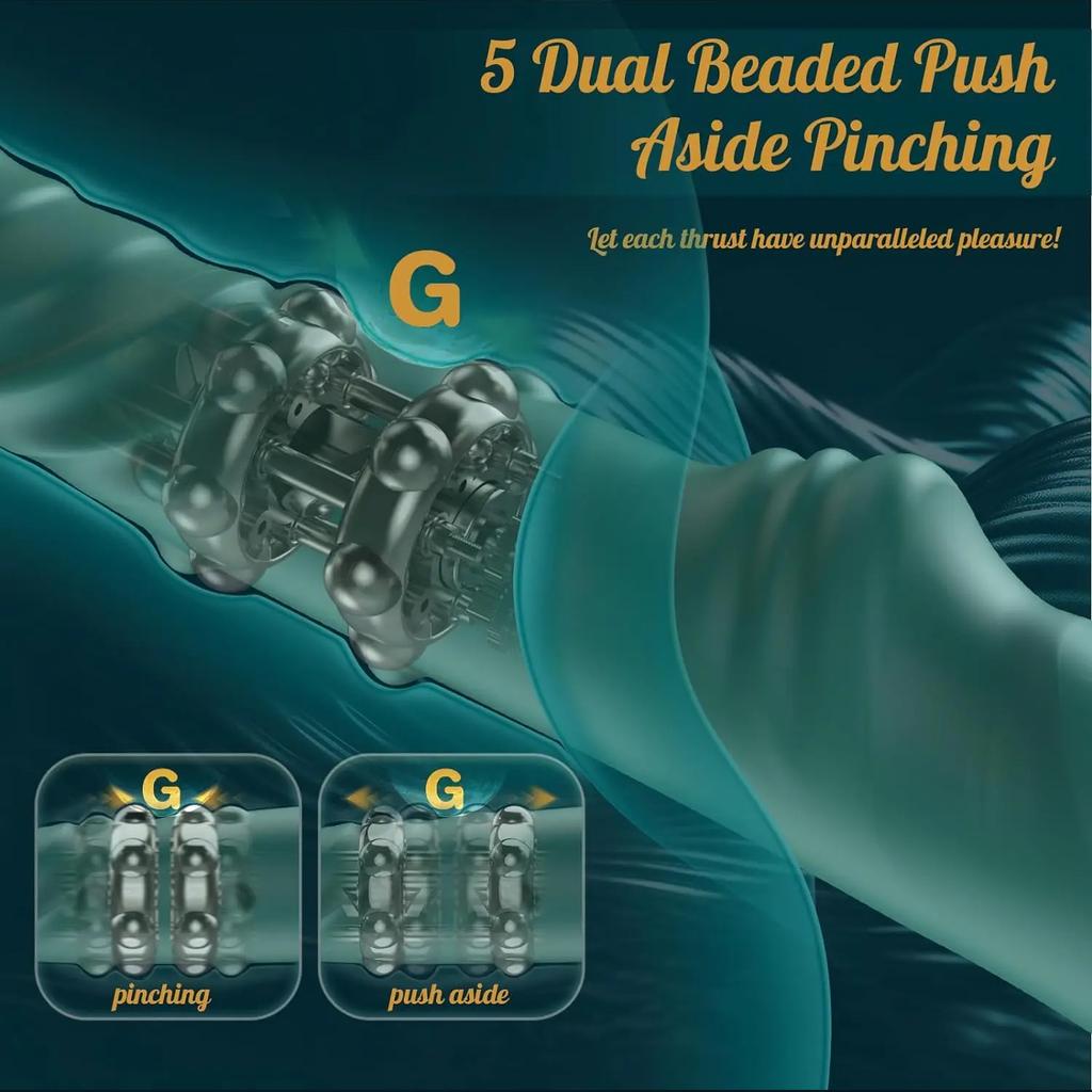 Rotation Thrusting Vibrator for Women 2 in 1 Clitoris Stimulator Telescopic Dildo rotating beads Female Masturbation