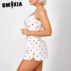 GMXIA Pyjamas Women's Printed Sexy Suspenders Shorts Casual Wearable Loungewear Set
