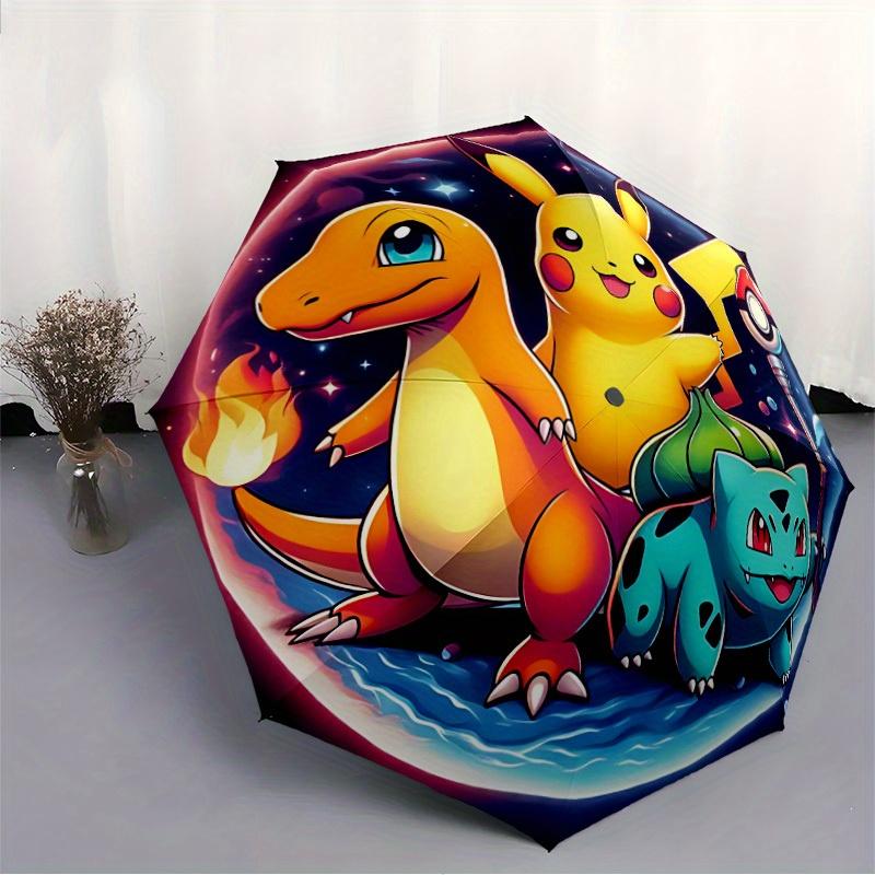 Ombrello Pokemon ad Apertura Automatica Design Compatto Pieghevole, Tessuto Resistente per Viaggi Casual Compagno per l'Esterno a0822068