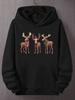 Humorous Winter Hoodies for Men Featuring a Festive Moose Adorned with Holiday Gear