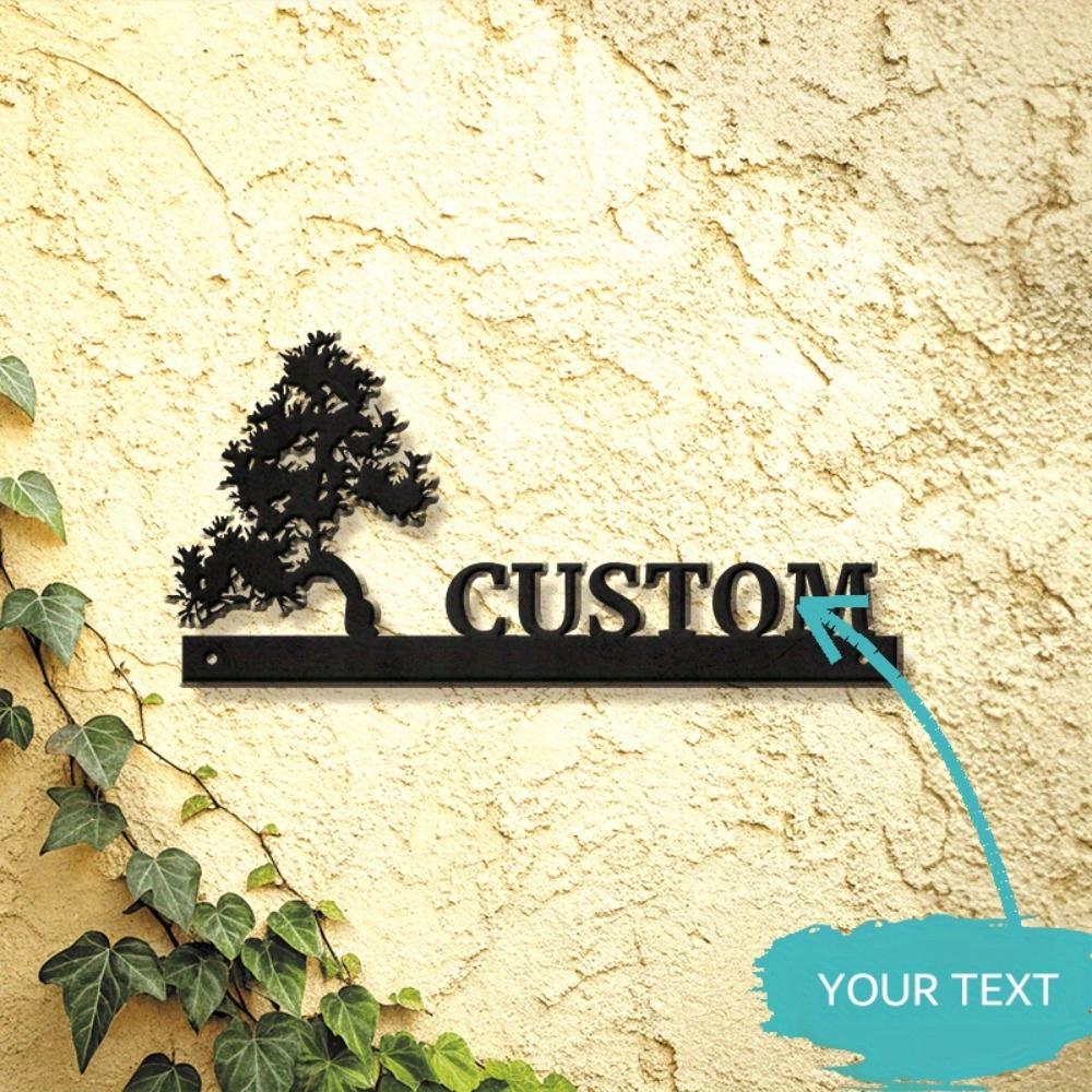 Exquisite Handmade Bonsai Metal House Number Plate, Custom Home Decor Garden Sign