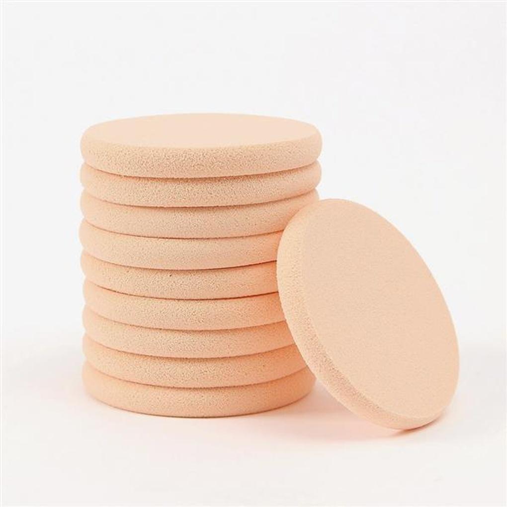10-piece set of round makeup puffs