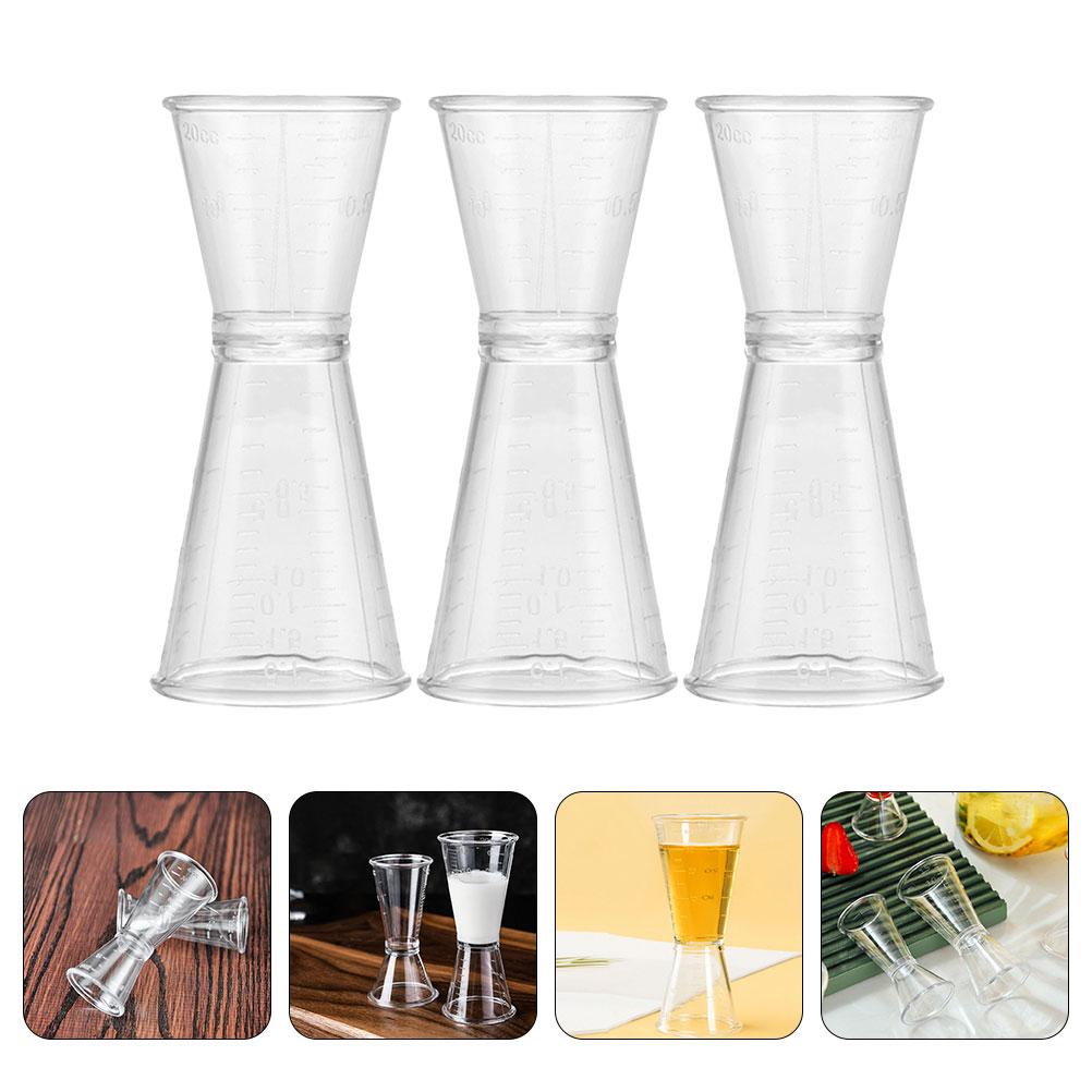 5 Pcs Plastic Double Ended Measuring Measuring Cup Cup Ounce Jigger for Bartending Cocktail Shaker Dispenser Bar Supplies